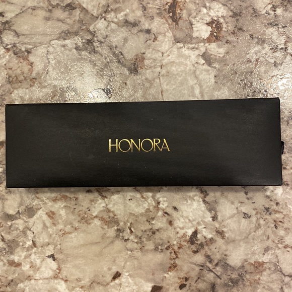 Honora Jewelry Honora Floating Mother Of Pearl Black Leather Watch